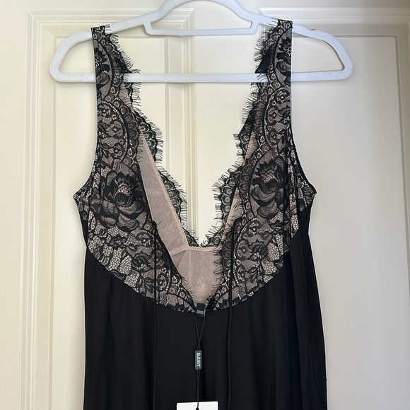 Bardot Black Lace Silky Slip Dress - Picture 12 of 16